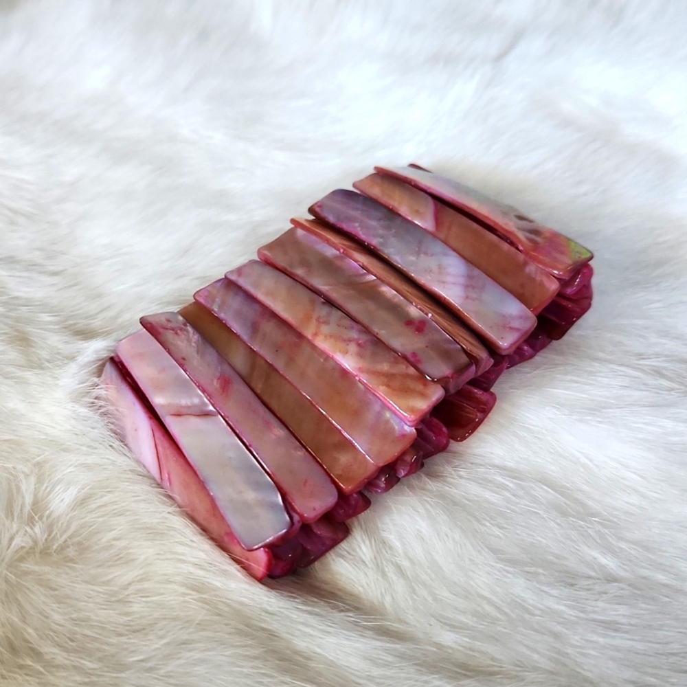 Iridescent Abalone Shell Stretch Bangle